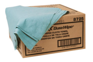 8725 BLUE DURAWIPE CREPED TOWEL, 400/case - W2601